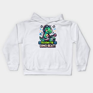 Musical Dino Groove: Jam Session Design Kids Hoodie